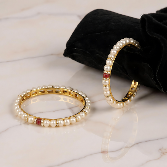 Crimson Pearl Bangles