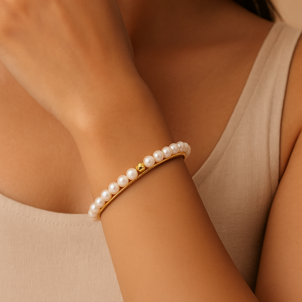 Timeless Pearl Bangle – Royal Charm