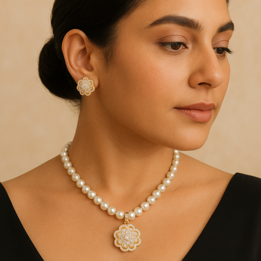 Swarovski Petal Pendant Set