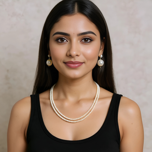Royal Pearl Mala – Twin Line Radiance