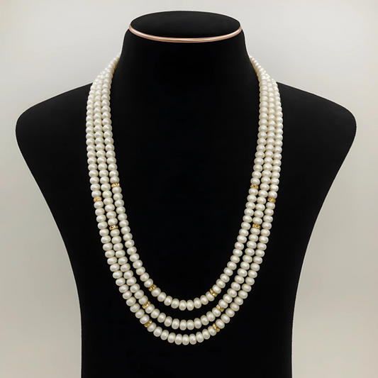 Fresh Water 3 Line Pearl Mala