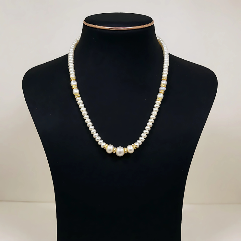 Regal Pearl Mala – Single Line Grace