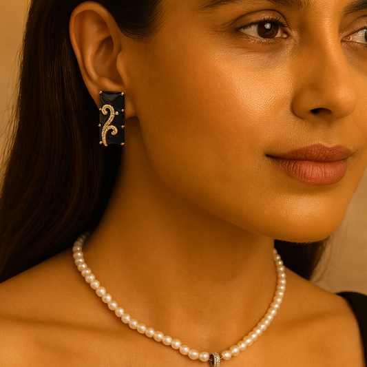 Flat Pearls With Pendent 1 Line Set