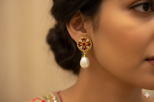 Ruby Clover Pearl Drops