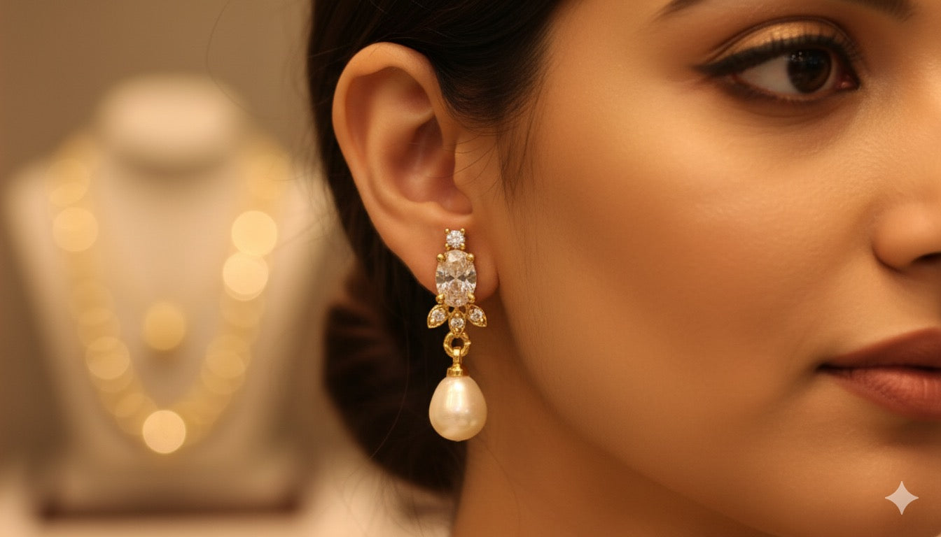 Marquise Vine Pearl Drops