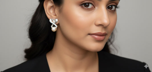 "Entwined Love" Pearl Danglers