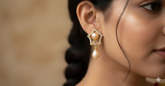 Starlight Serenade Pearl Drop Earrings