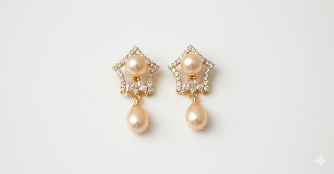Starlight Serenade Pearl Drop Earrings
