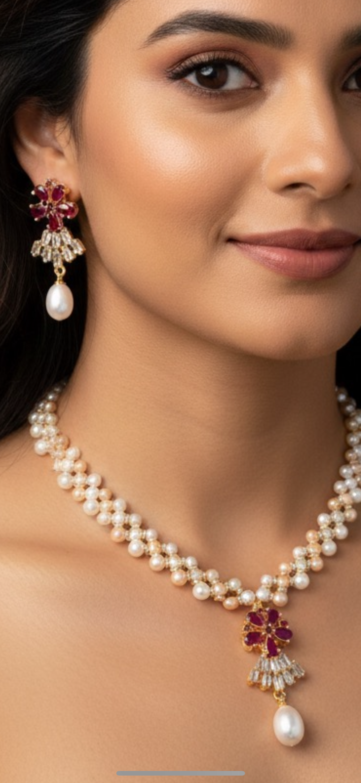 Kajri Pearl and Ruby Set