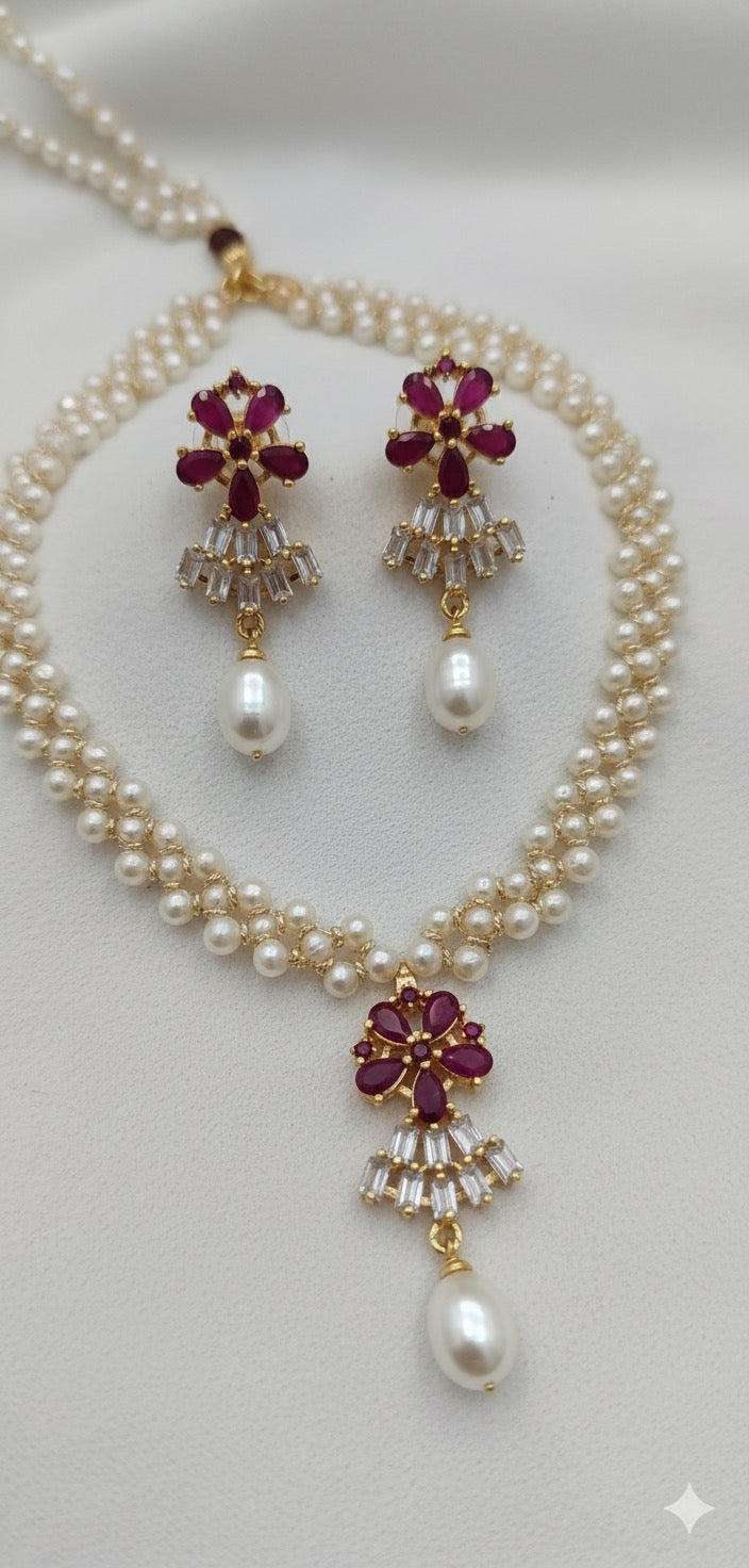 Kajri Pearl and Ruby Set
