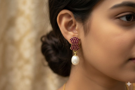 Anaar Pearl Drop Earrings