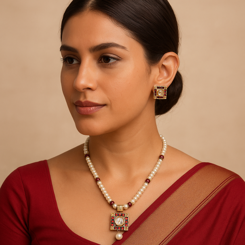 Vastra Kundan Pendant Set