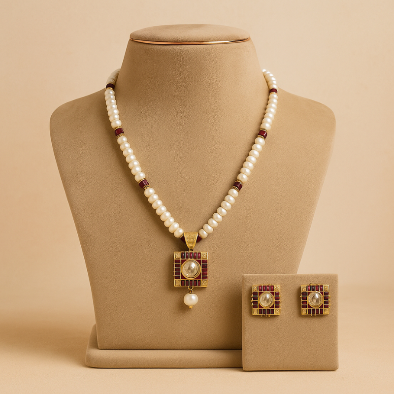 Vastra Kundan Pendant Set