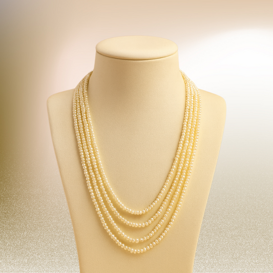 Khaka Pearls 4 Lines Mala
