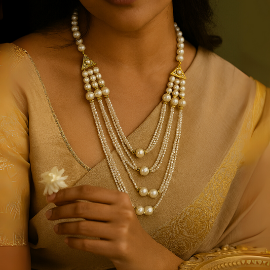 Round with Rice Pearls Combination Mala