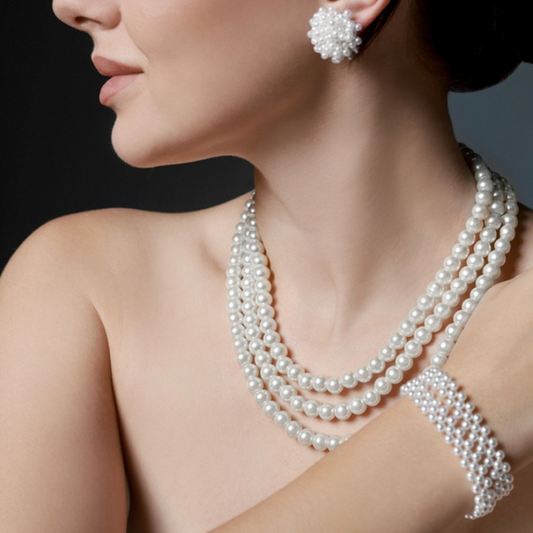 Culture Pearls Graduation Mala – 3 Lines