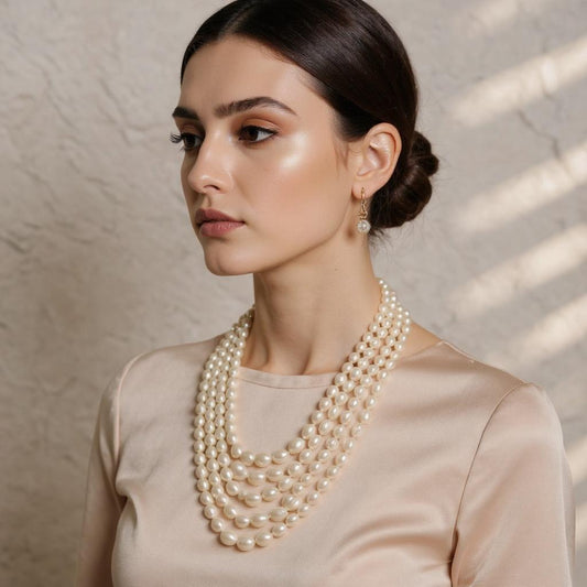 Rice Pearls  Gradtion 5 Lines  Mala