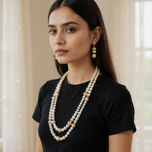 Twin Harmony-Two Line Pearl Mala