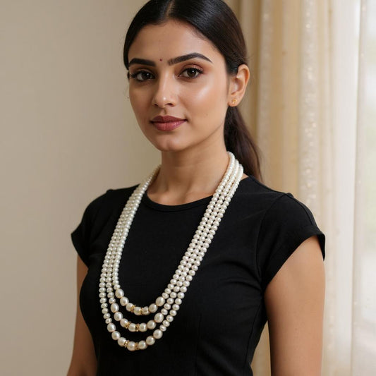 Grand Three-Line Rice and Pearl Combination Mala