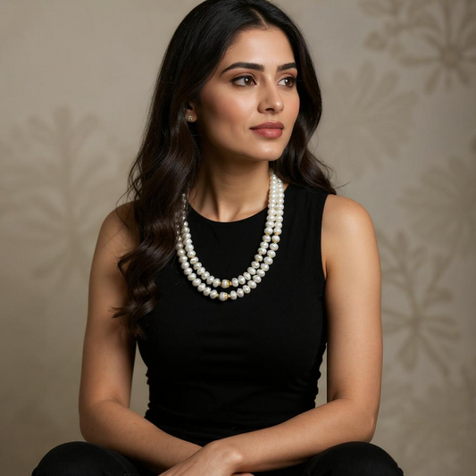 Flat Pearls 3 Lines Mala
