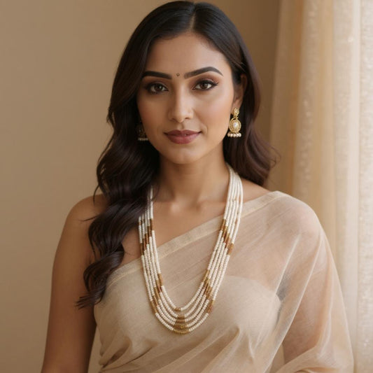 Grand Five-Line Pearl Mala with Bead Combination