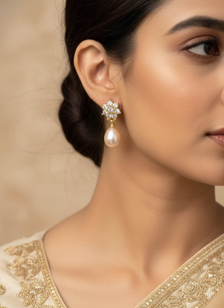 Blush Bloom Teardrop Earring